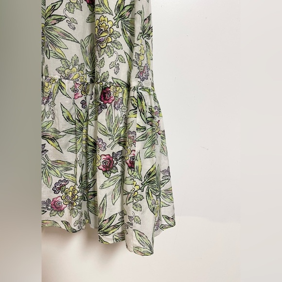 Cinq a Sept Dover Floral Midi Dress Sz 8 Halter Neck White Green Flare NEW $495 - Picture 8 of 13